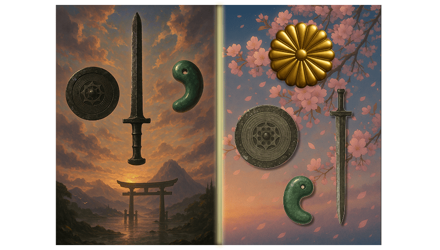 The Three Sacred Treasures from ancient times to the present day