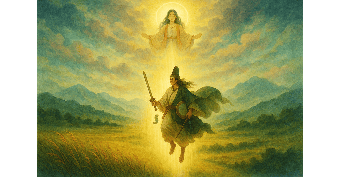 Image of the descent of the heavenly grandson