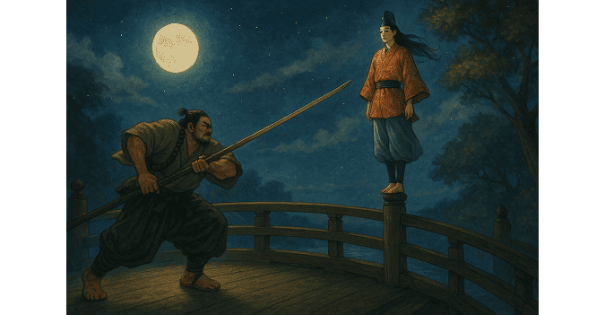 Benkei and Yoshitsune at Gojō Bridge