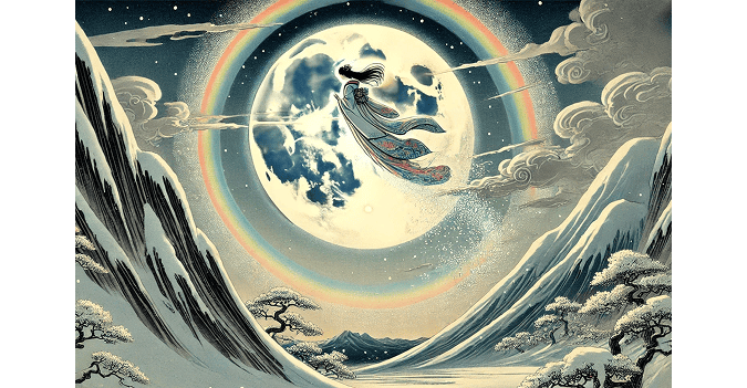 Yuki-onnna as a princess from the moon