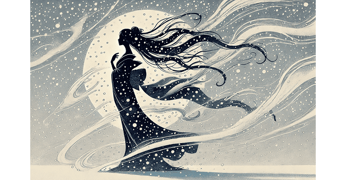a shadow of Yuki-onna