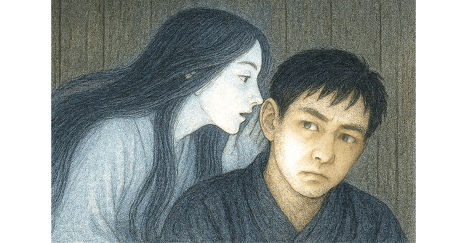 Yuki-onnna whispered to Minokichi