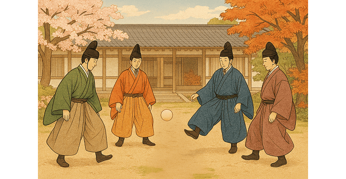 Kemari played by Heian aristocrats