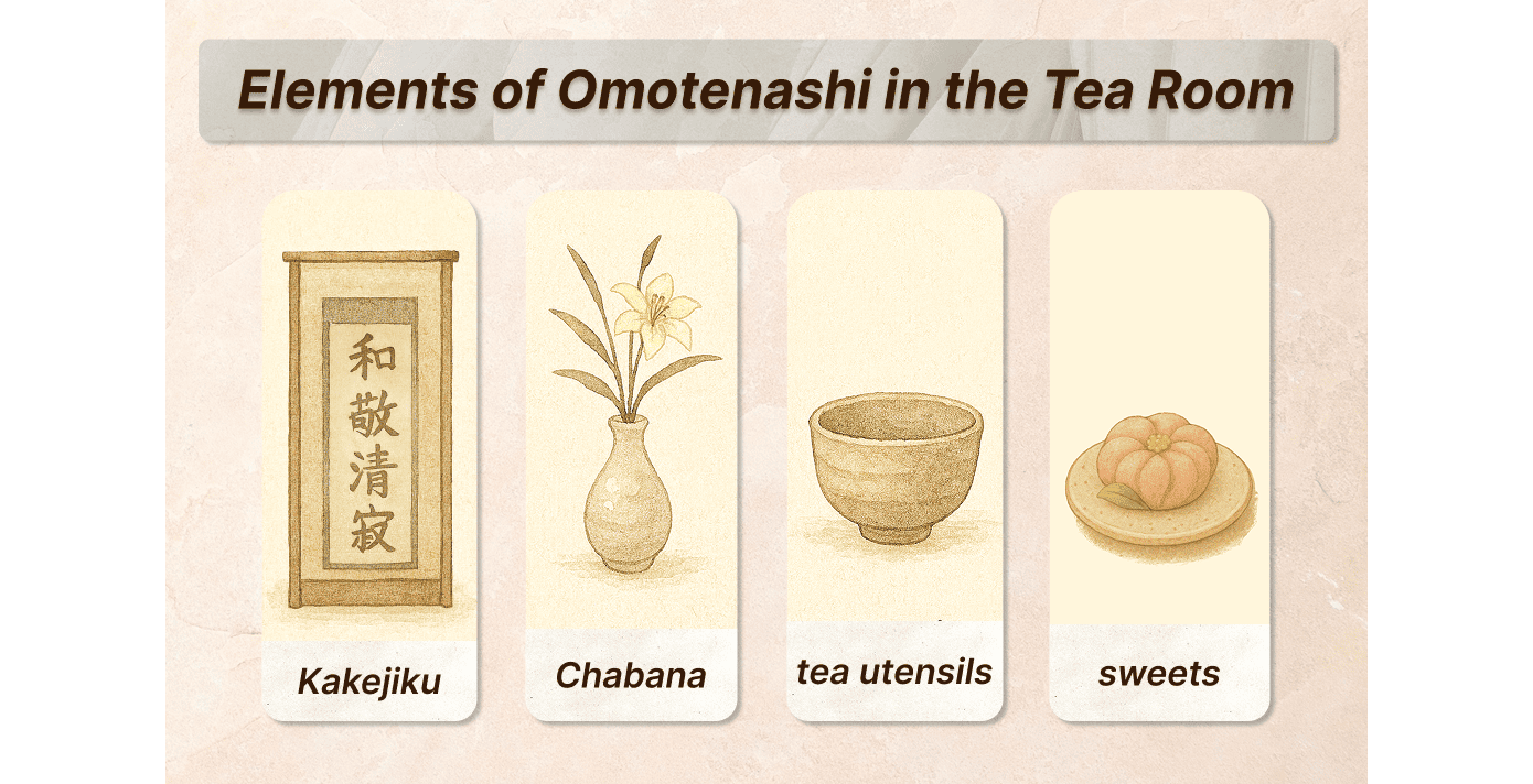 Elements of Omotenashi in the Tea Room