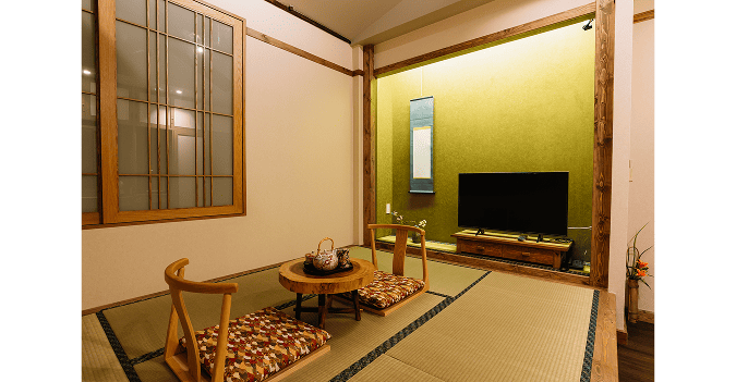 Image of a guest room at a ryokan