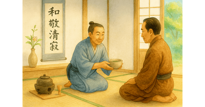 Image of omotenashi in a tea room