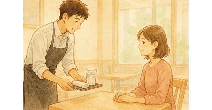 Restaurant Service with water and towels